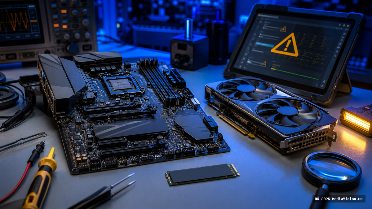 NVMe SSD health diagnostic readout on screen